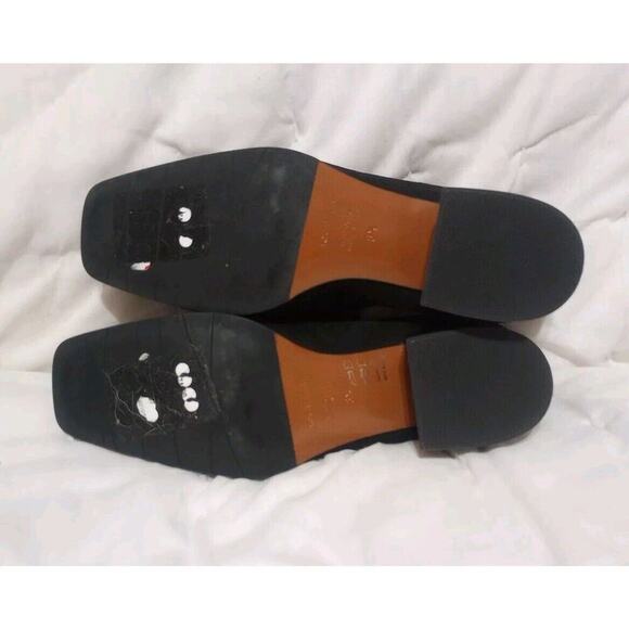 Aquatalia Carmeline Black Suede Loafer Size 8.5 Healed Black Loafer Slip On - Picture 8 of 10